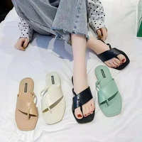 candy colored womens slippers new style ladies slippers flat shoes casual sandals flat square toe beach slippers womenslippers