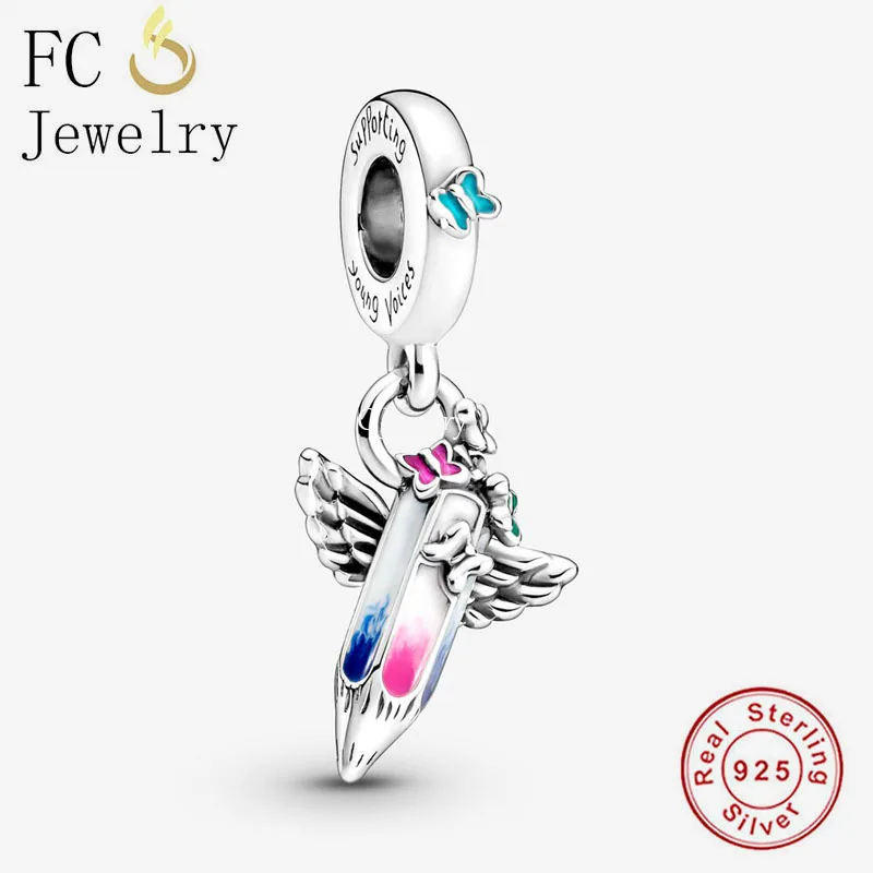 

FC Jewelry Fit Original Charms Bracelet 925 Sterling Silver Color Crayons Supporting Young Voices Bead For Making Women Berloque
