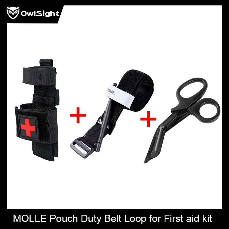 

OwlSight Tactical CAT Tourniquet & Trauma Medical Shear,Tourniquet Bag,MOLLE Pouch Duty Belt Loop for First aid kit