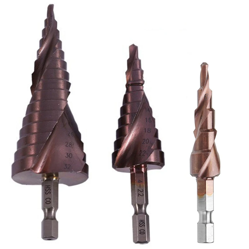 

M35-HSSCO 4-12/4-20/4-32mm Hexagon Shank Spiral Flute Cobalt-Plated Drill Bit