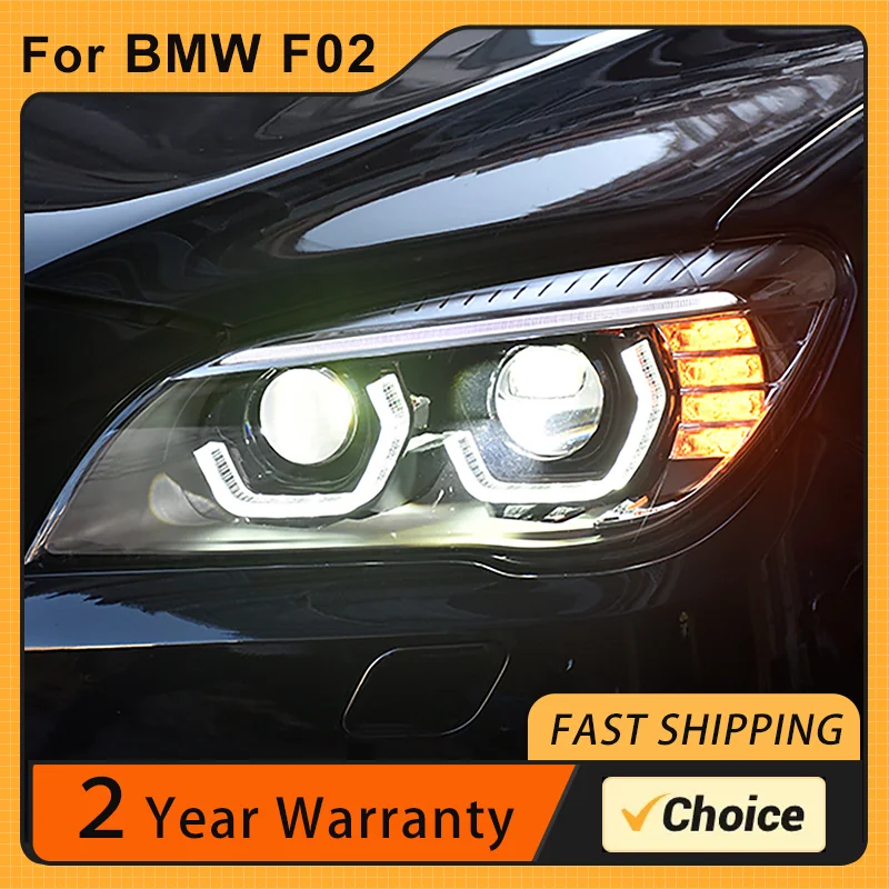 Фото Для BMW Серия 7 налобный фонарь в сборе 09-15 F02/730/740Li модифицированный фотоэлемент лазерный налобный фонарь ложка дневной свет №2