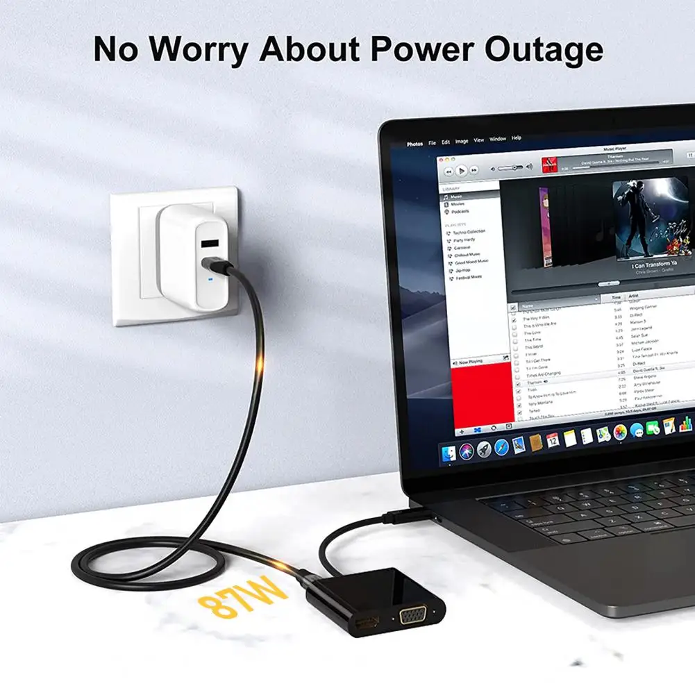 

Type-C Converter 4-in-1 High Resolution Type-C to 4K HDMI-compatible VGA USB 3.0 USB-C OTG Charging Power PD Port Hub Adapter fo