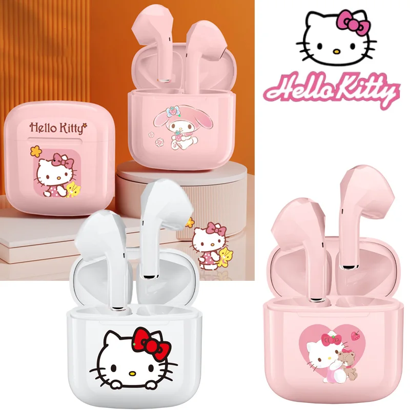 

Original Hello Kitty Mymelody 5.0Tws Wireless Bluetooth Headset Sanrio Can Charging Sports Semi-In-Ear Cartoon Couple Headset