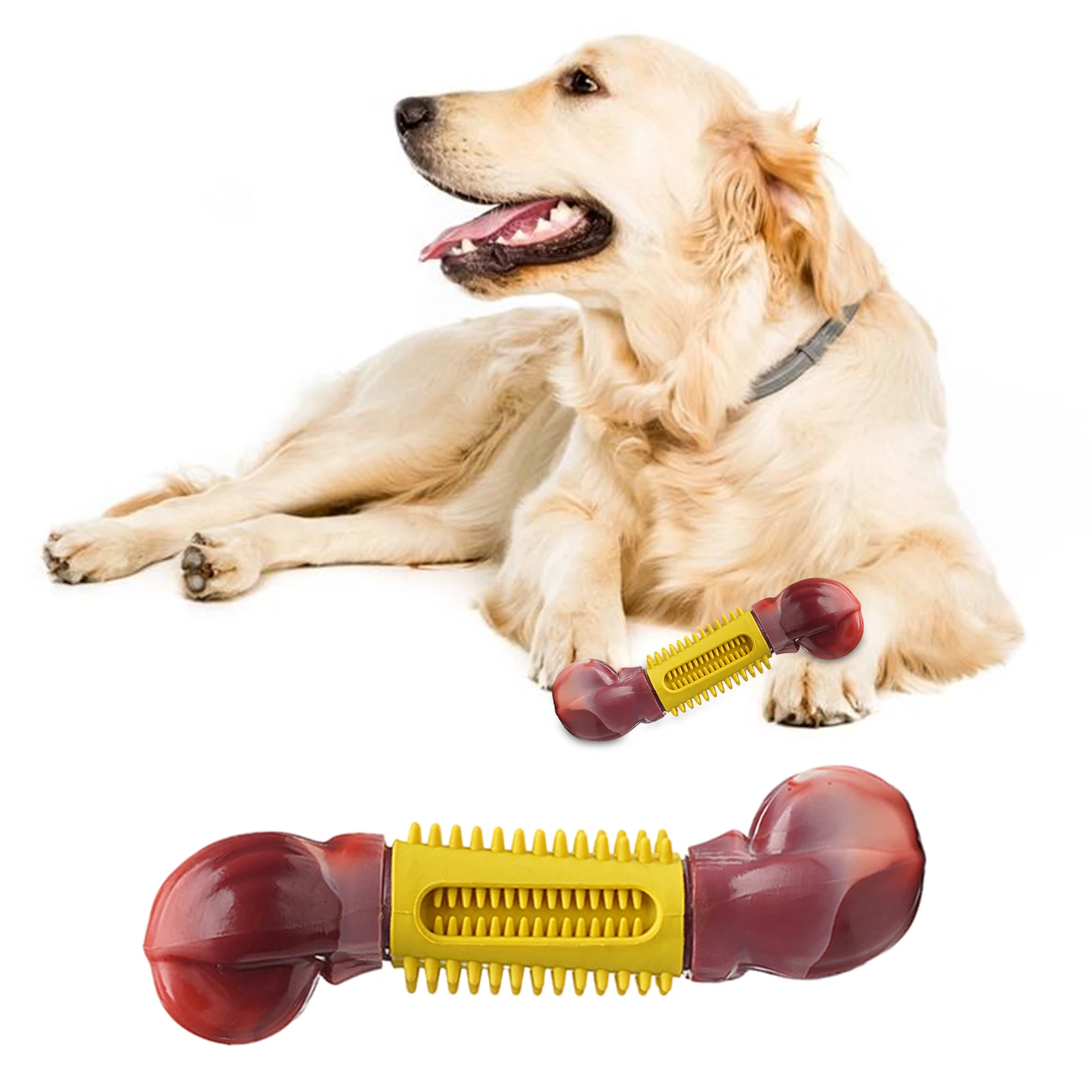 

Прочная игрушка для чистки зубов, игрушка для собак, агрессивная жевательная игрушка для собак, улучшает гигиены полости рта, креативная ин...