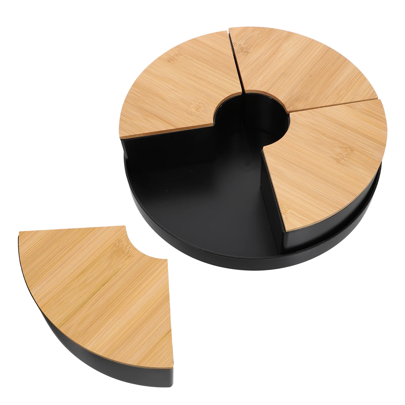 

Food Storage Round Decorative Tray Snack Plate Fruit Bowl Pasta Divided Box Sub- Grid Sectional Desktop Organizer