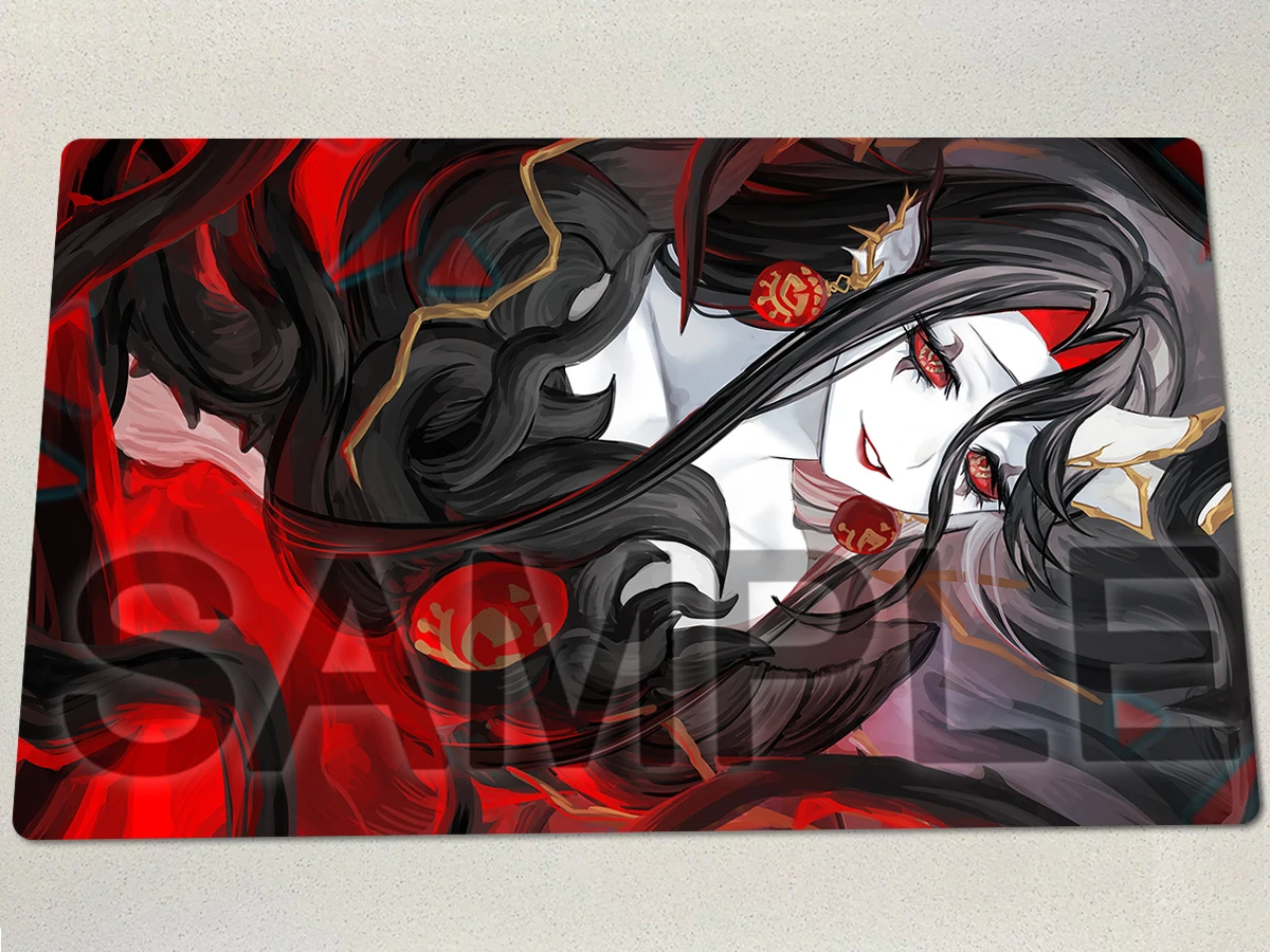 Фото YuGiOh Queen Azamina Playmat TCG CCG Коврик для настольной игры Duel Pad Коллекционный коврик для карточных игр Резиновый игровой коврик для мыши Бесплатная сумка 600x350x2 мм №1