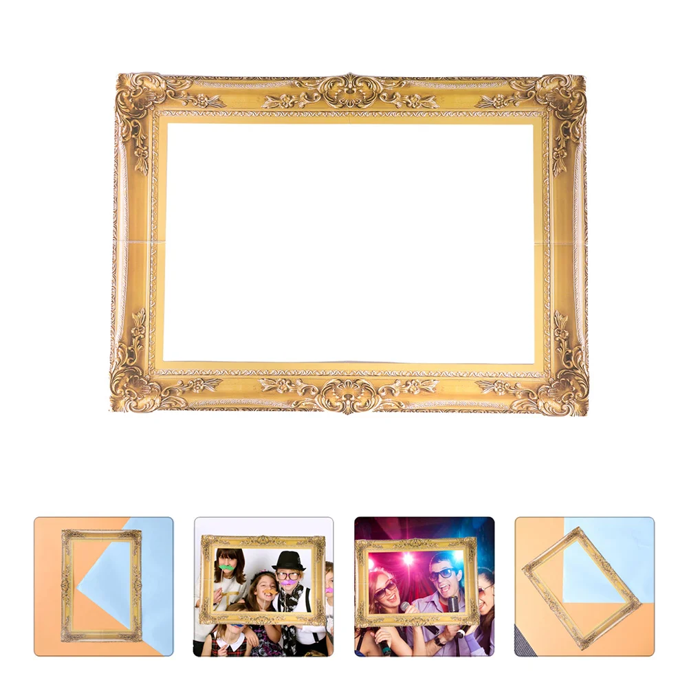 

Frame Photo Selfie Picture Booth Party Anniversary Wedding Birthday Props Supplies Years New Inflatable Up Blow Prop Gold