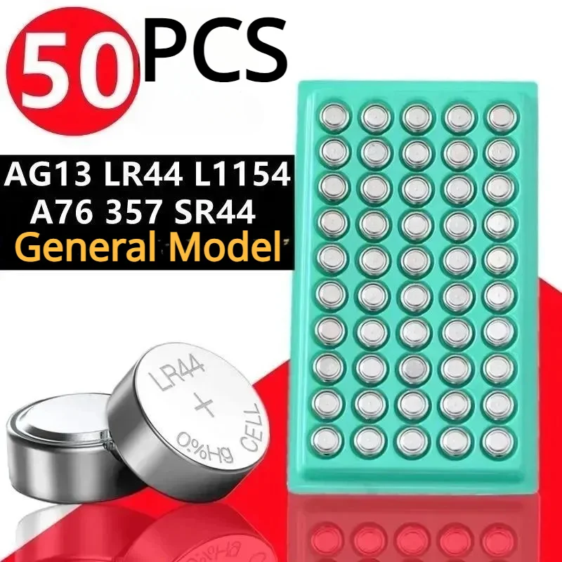 50 шт., щелочные батареи LR44 AG13 357 SR1154 LR1154 SR44 A76 LR 44 1,5 В для детской игрушки, пульт дистанционного управления 50 шт., щелочные батареи LR44 AG13 357 SR1154 LR1154 SR44 A76 LR 44 1,5 В для детской игрушки, пульт дистанционного управления