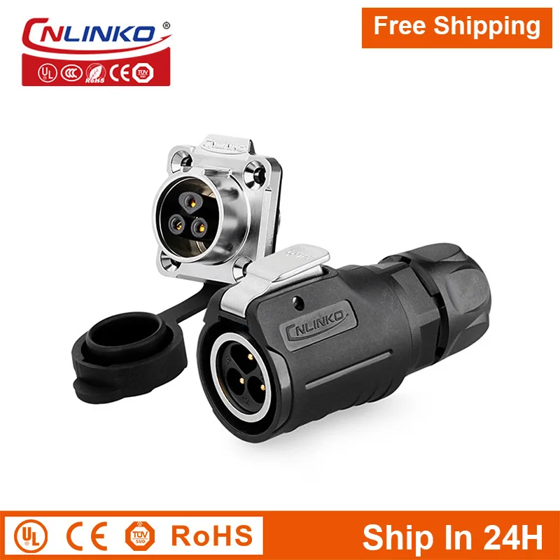 

Cnlinko LP16 M16 Waterproof 3pin Electric Bike Scooter Charger Power Connector Male Female Socket Plug Wire Joint Free Shipping