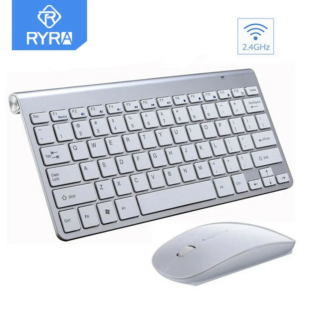 RYRA Mini Keyboard Mouse Combo Set 2.4G Wireless Keyboard And Mouse Protable For Notebook Laptop Desktop PC Computer Silent Mice