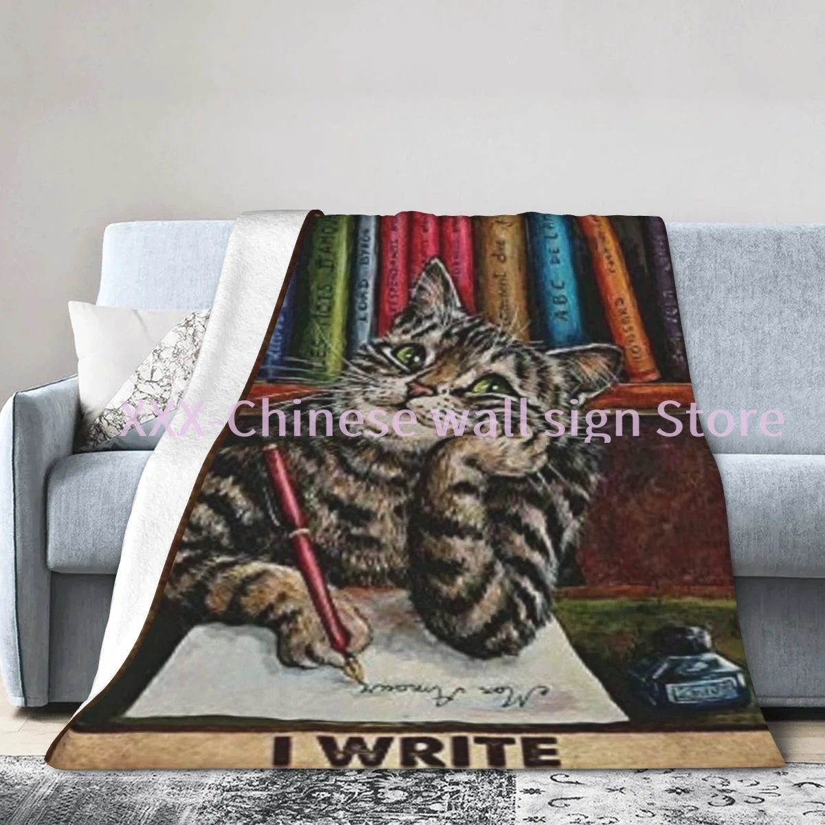 ZMKDLL fox lover i drink coffee and i know stuff retro vintage high quality throw blanket bedding 3d printed soft micro fleece