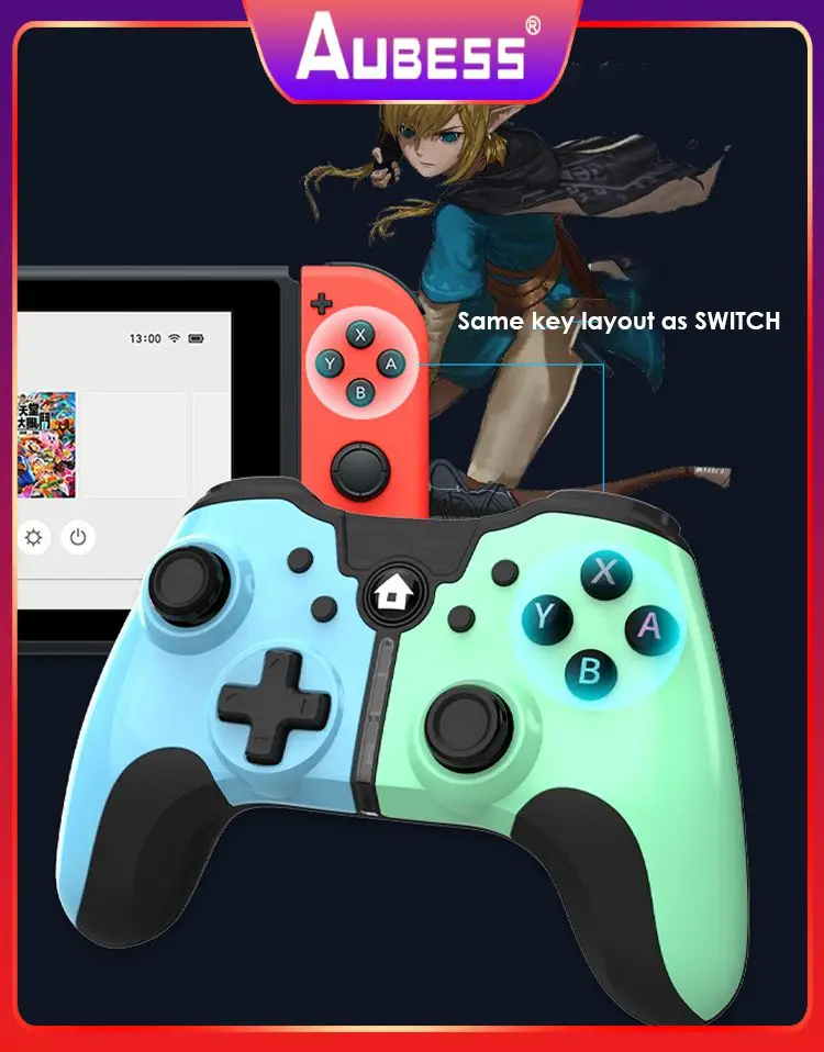 

Высокоточный игровой контроллер, простой в использовании, поддержка нескольких ударов, беспроводной 6-осевой гироскоп, игровая ручка