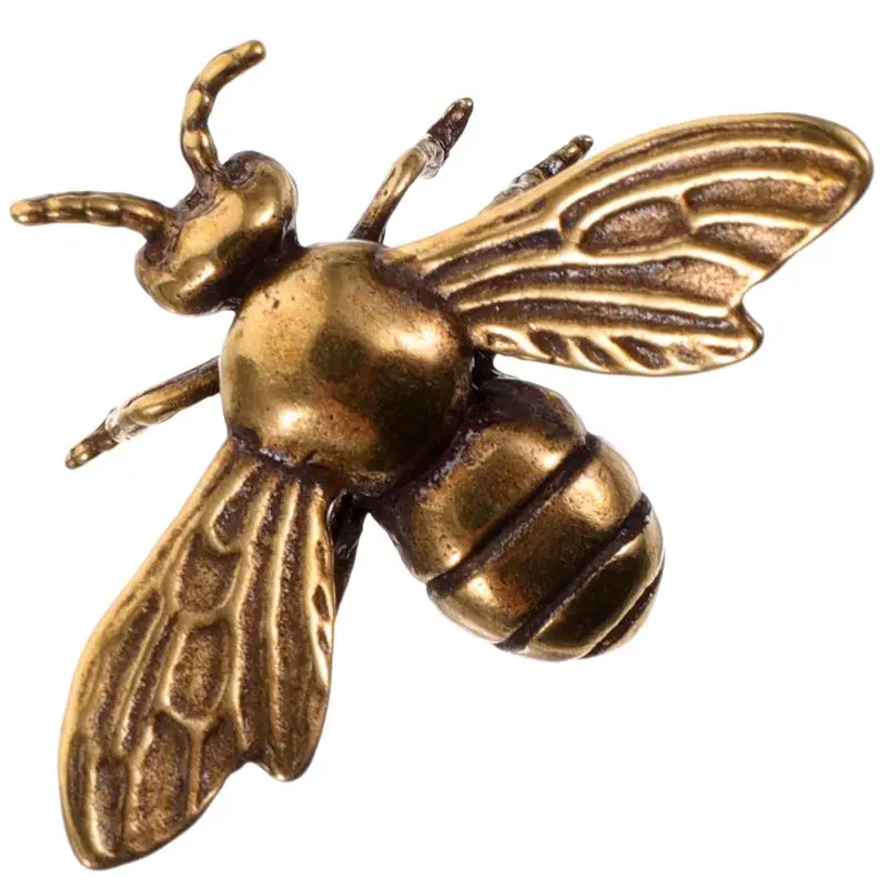 

Solid Brass Insect Honey Bee Figurines Miniatures Tea Pet Funny Beetle Crafts Collection Desktop Small Ornaments Home Decoration