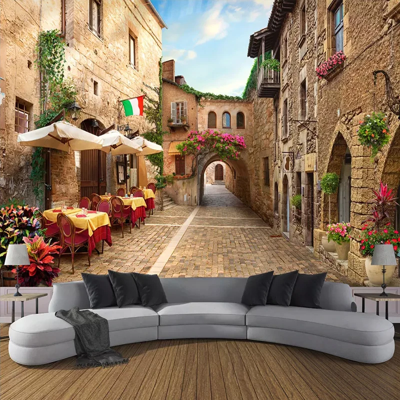 

Custom Photo Wall Paper Wall Painting 3D European Street View Living Room Bedroom Non-woven Wallpaper Mural Papel De Parede 3D