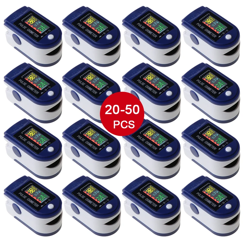 

20-50pcs Oximeter With Strap Lanyard Fingertip Pulse Oximeter Blood Oxygen Saturation Monitor Digital LED Display
