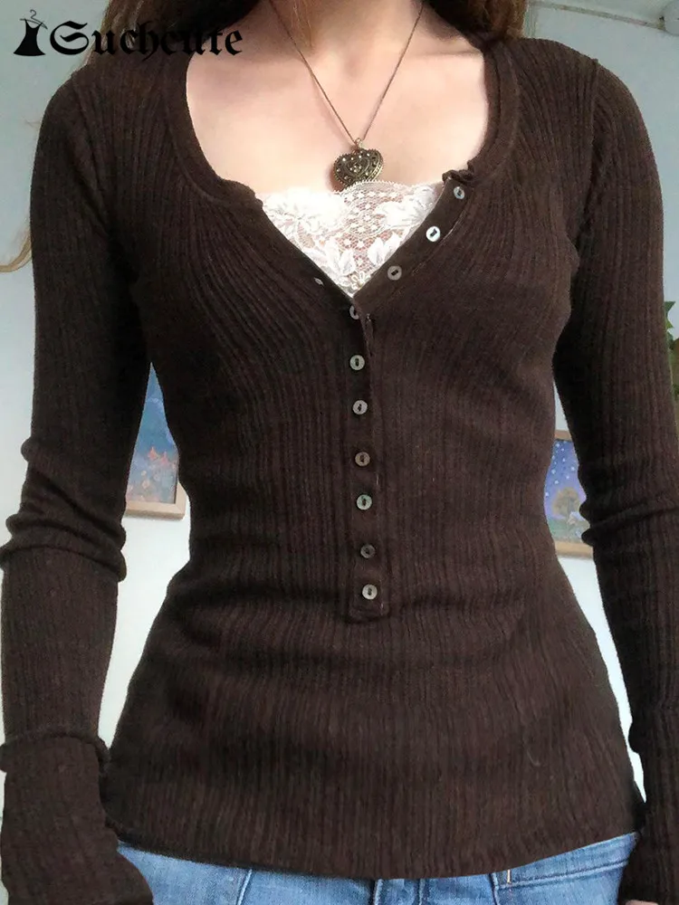 

Женская трикотажная футболка на пуговицах, с длинным рукавом