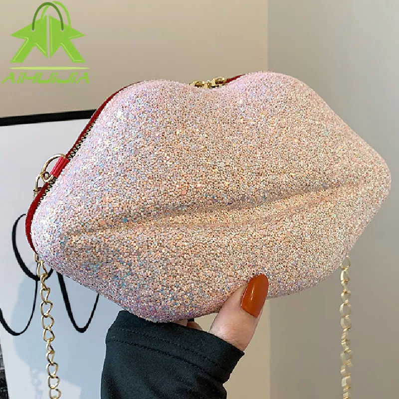 

Модная женская вечерняя сумка, Брендовые вечерние блестящие сумки для банкета, женские клатчи, дизайнерская сумка на цепочке, сумки через п...