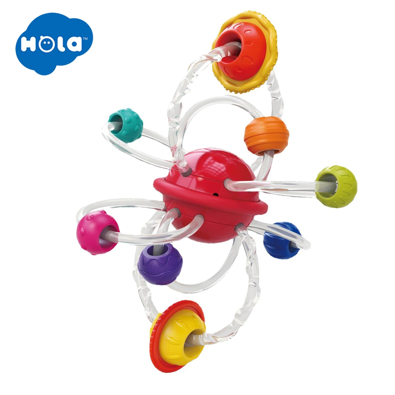 

HOLA Baby Teething Toys for 6-12Months Textured Planet Catching Ball Rattle Multi Sensory Learning Infant Baby Gift