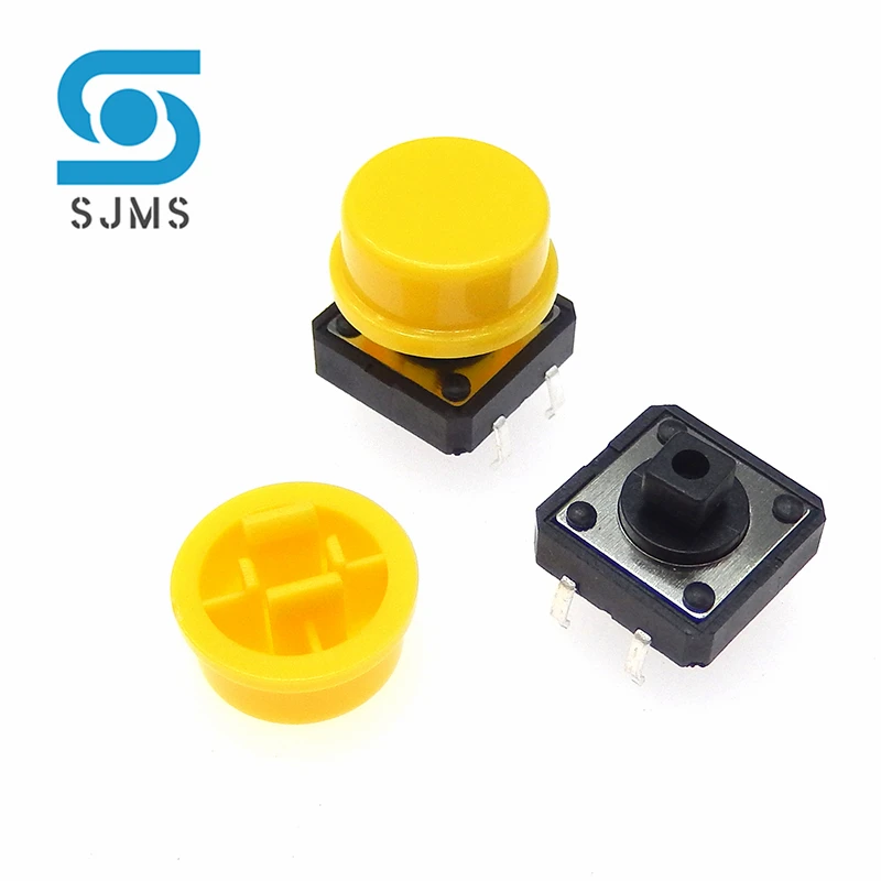 

10 шт./партия 12*12*7,3 мм Мгновенный тактильный переключатель DIP 4-контактный Тактильный кнопочный переключатель с крышкой мгновенный тактовый переключатель 12x12x12,3 мм