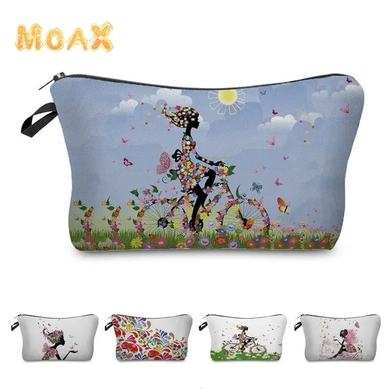 

Wishing Girl Print Cosmetic Bag Women Fashion Canvas Makeup Bags Student Pencil Cases Small Purse Custom Pattern Handbags Gift