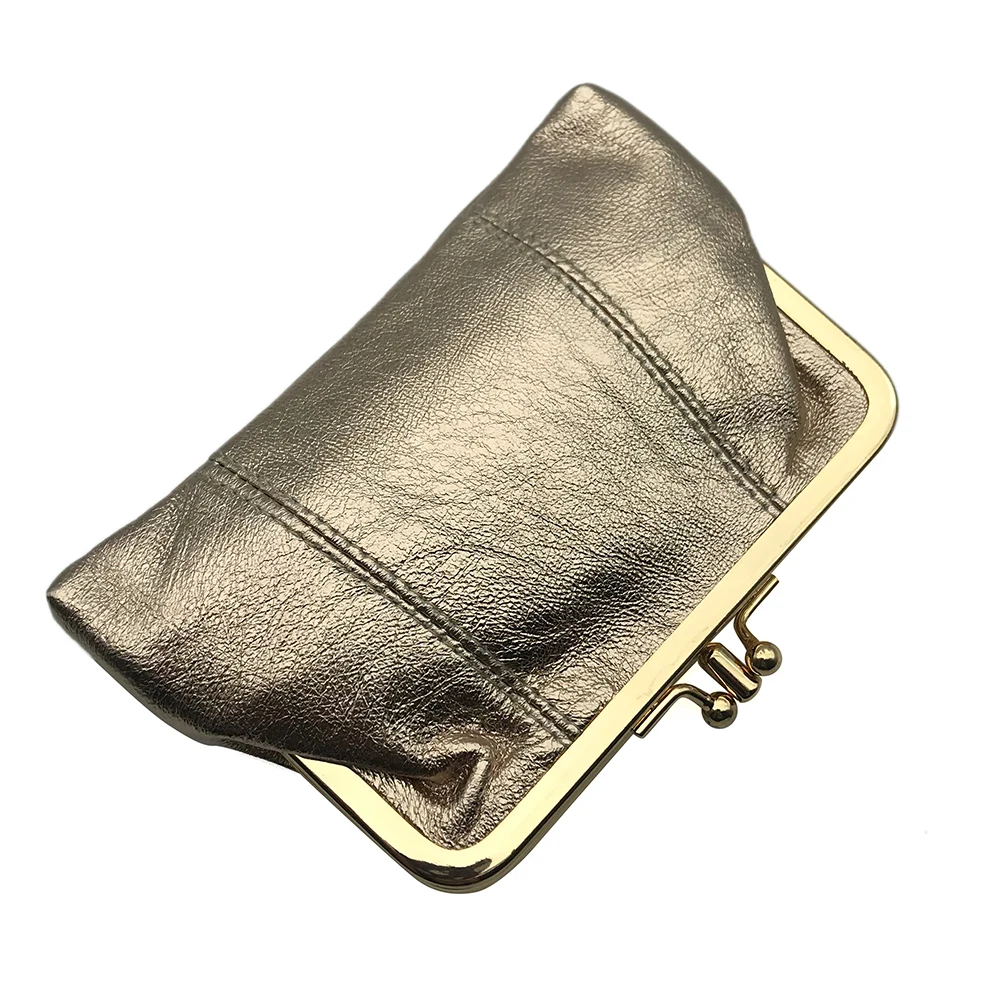 NICOLE & CO Women Genuine Leather Key Wallet Original New Mini Coin Purse Men Metal Hasp Sheepskin Card&ID Holder Bag Money Clip