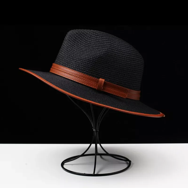

summer straw fedoras top hat unisex hat leather band fedora cap fedoras sunhat unisex event hat fashion beach hat dropstraw hat