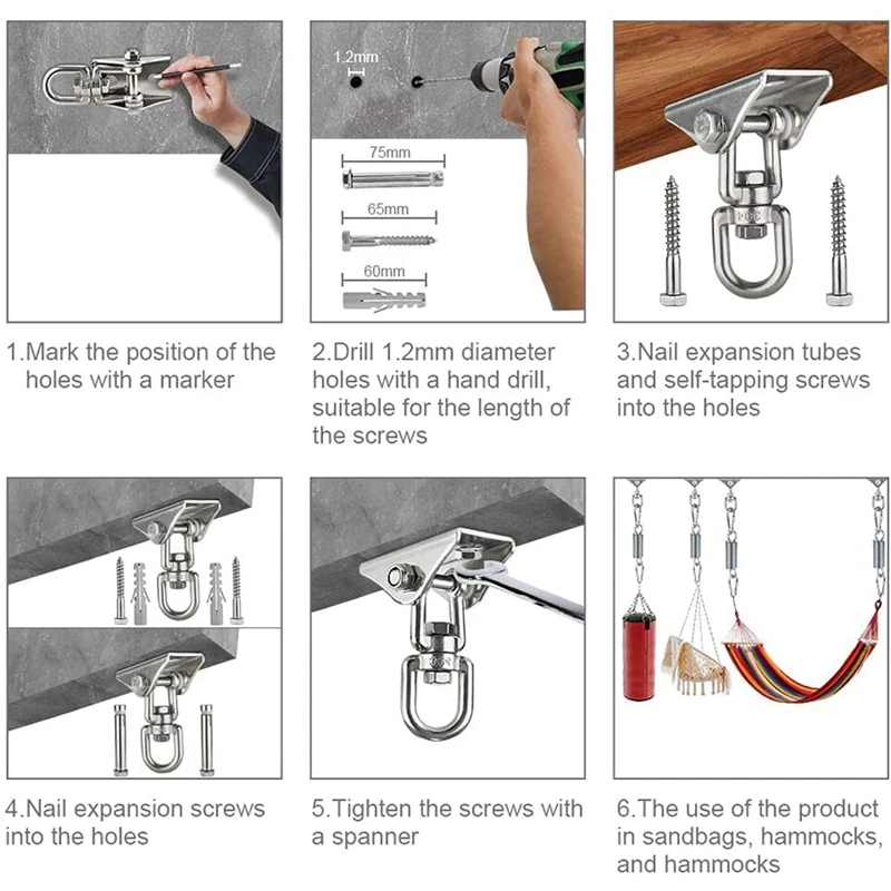 Акция! Подвесное кресло с крючком для потолка вращающийся на 360 ° кронштейн