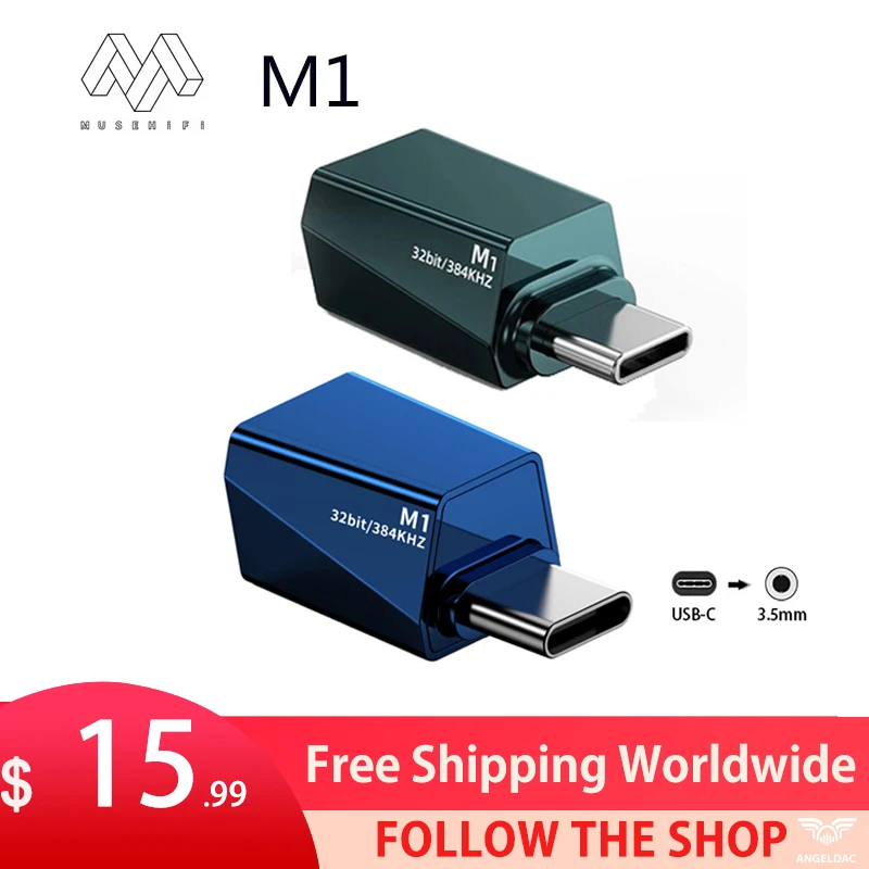 Аудио-адаптер MUSEHIFI M1 с Type-C на 3,5 мм, 384 кГц/32 бит