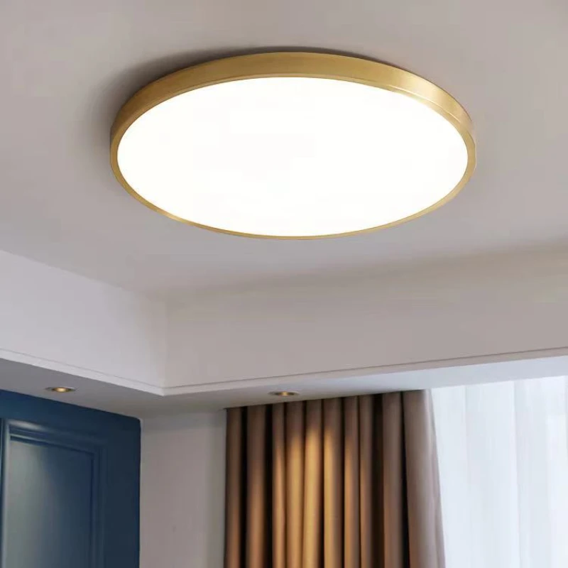 Simple Modern Balcony Room Light Copper Living   Nordic Lamps Ultra-thin LED Ceiling  Luxury Bedroom