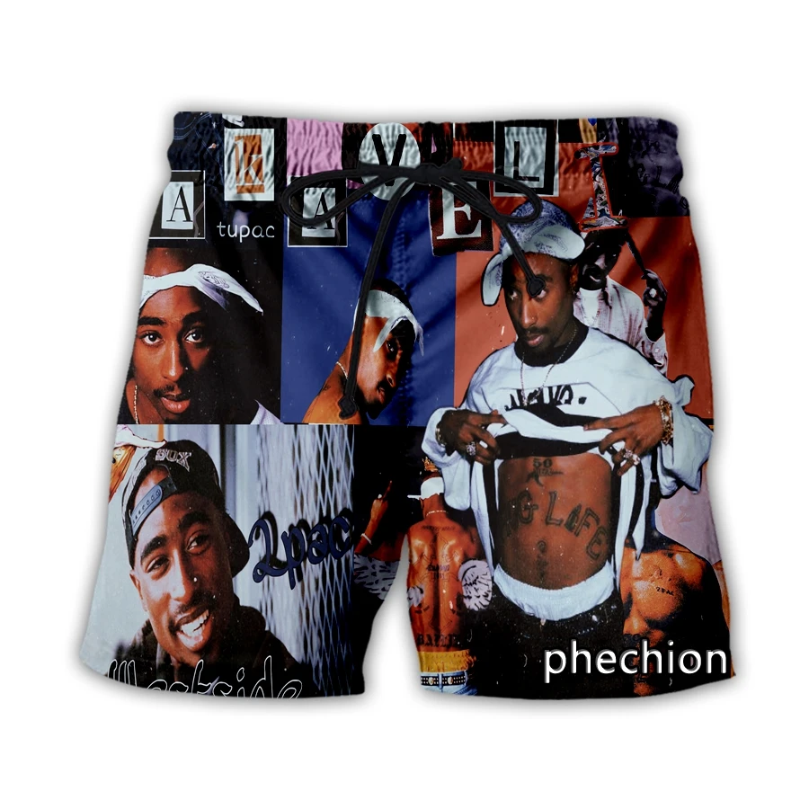 

Новые мужские/женские Рэперы phechion 2pac Tupac повседневные шорты с 3D принтом, модная уличная одежда, мужские свободные спортивные шорты A139