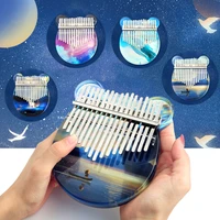 1 set 17 key kalimba painting transparent crystal thumb piano high quality acrylic finger piano keyboard musical instrument gift
