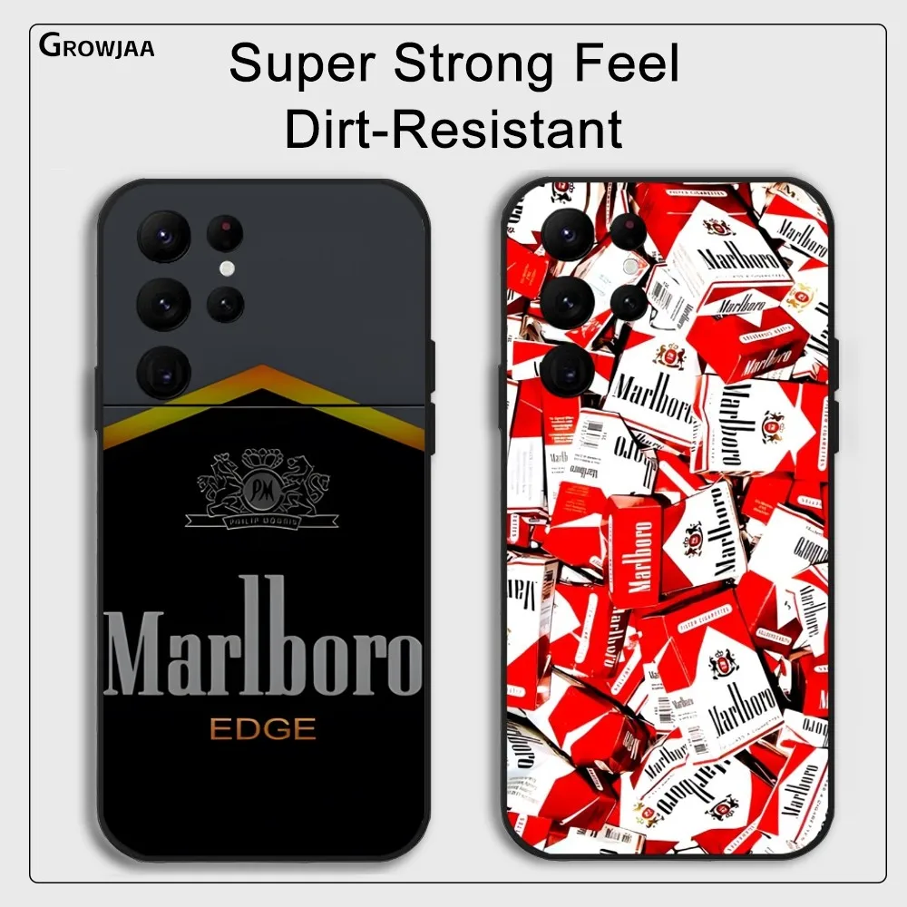 M-arlbboros Ciassic Fashion Phone Case for Samsung Galaxy S24 Ultra S22 S23 S21 S20 5G Protective Silicone TPU Funda