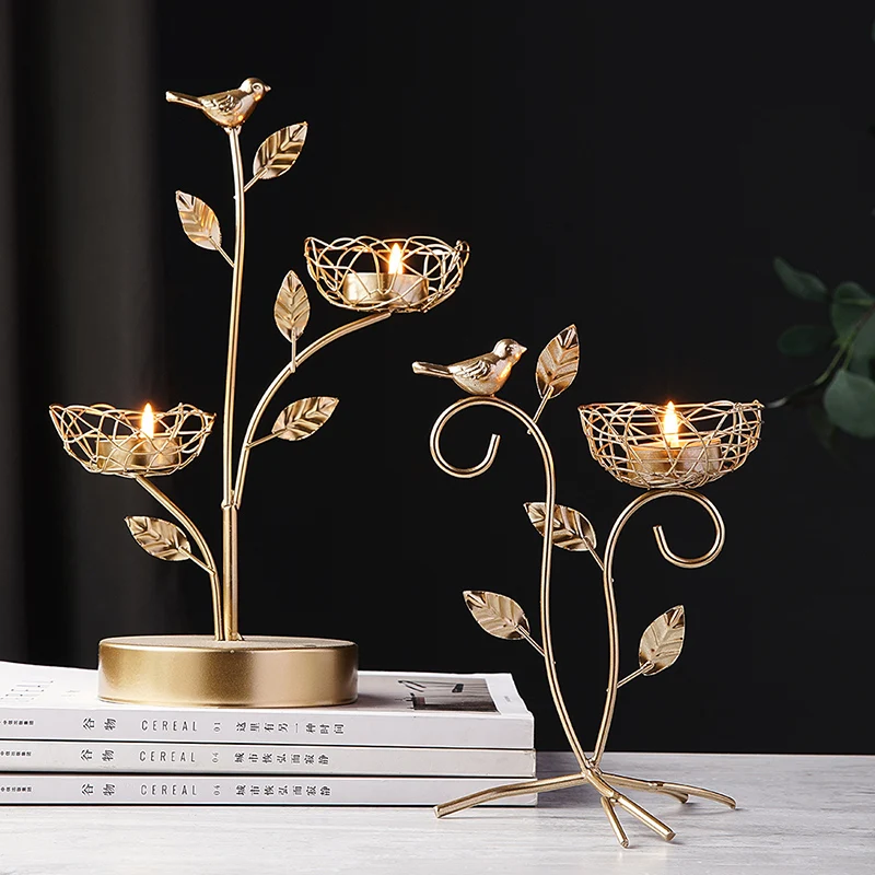 

Table Centerpieces Decor Metal Candel Holders Living Room Home Decoration Accessories Golden Candlesticks Wedding Decoration