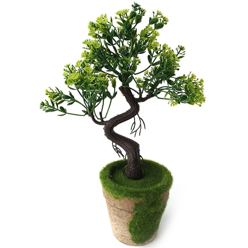 

Mini Bonsai High Simulation Small Pine Tree Feng Shui Ornaments Home Decoration Potted Bonsai Outdoor Decorations for Garden