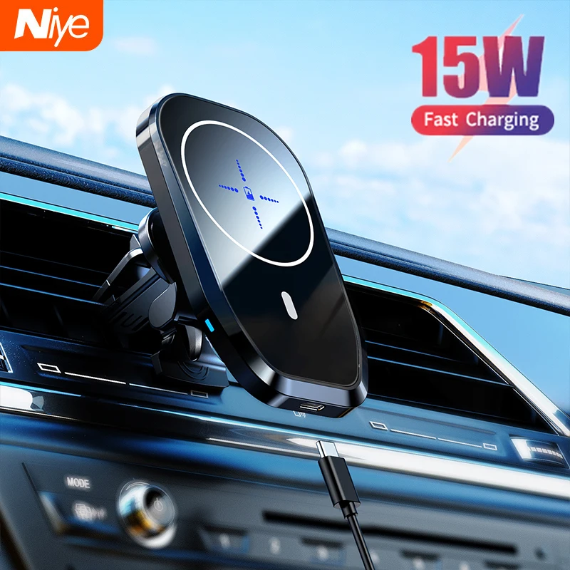 

15W Qi Magnetic Wireless Car Charger Air Vent Mount For iPhone 12 Pro Max/Mini Fast Charging Car Phone Holder For iPhone 12/13