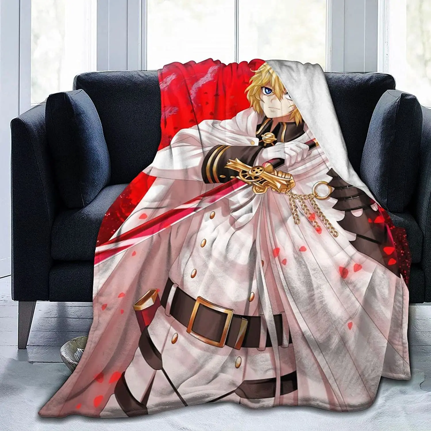

Mikaela Hyakuya Fluffy Soft and Comfortable Blanket, Anime Warm Embrace of Sympathy