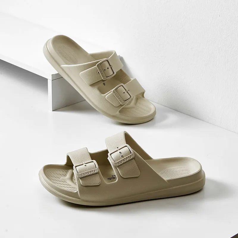Сандалии LUOFU мужские с двойной пряжкой летние легкие удобные нескользящие