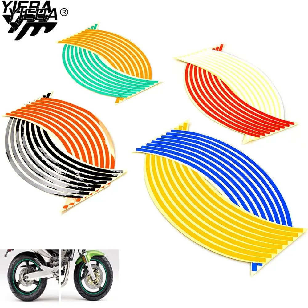 

17/18inch wheel Strips Motorcycle Reflective Wheel Sticke For ducati 848 monster 696 yamaha FZ8 FZ-09 FJR1300A 1300 ABS XJR1300