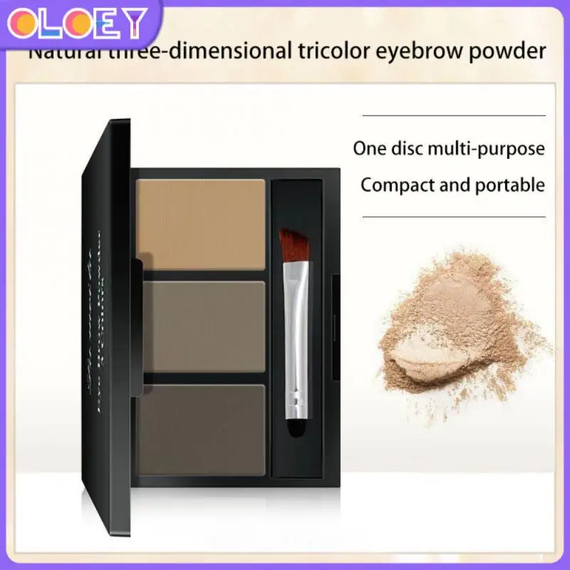 

3 Colors Eyebrow Powder Palette Easy To Wear Waterproof Makeup Eye Shadow With Brush Professional Eye Brow Enhancer Cosmetic