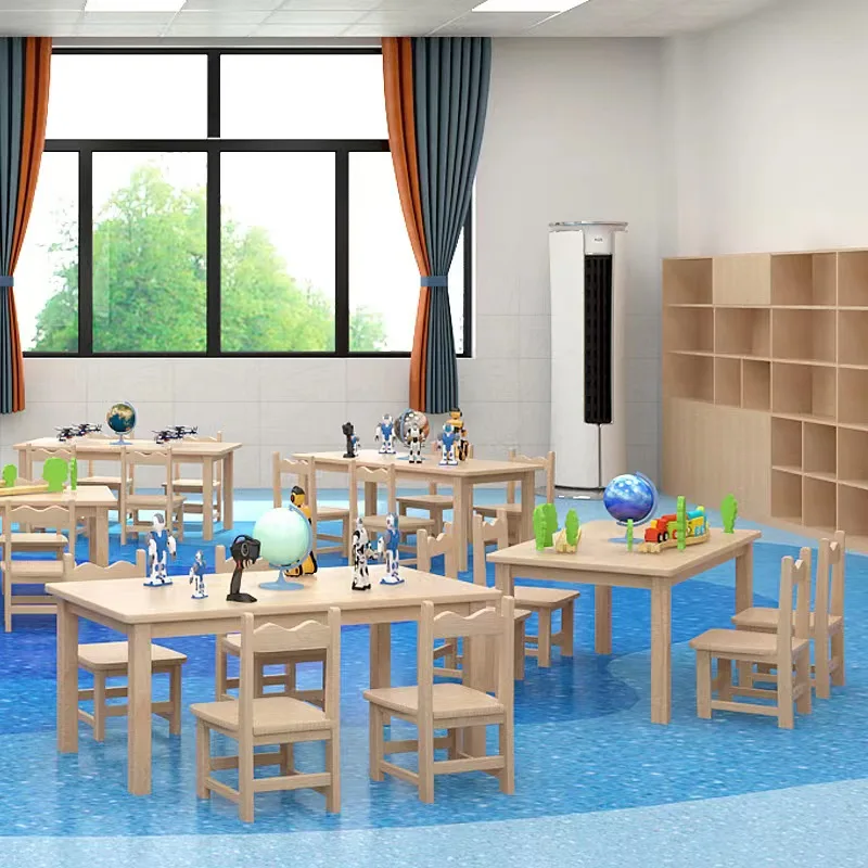 

Wooden Chairs Set of 2-game Room Furniture Wooden Tables and Chairs for Children's Kindergartens Organizer