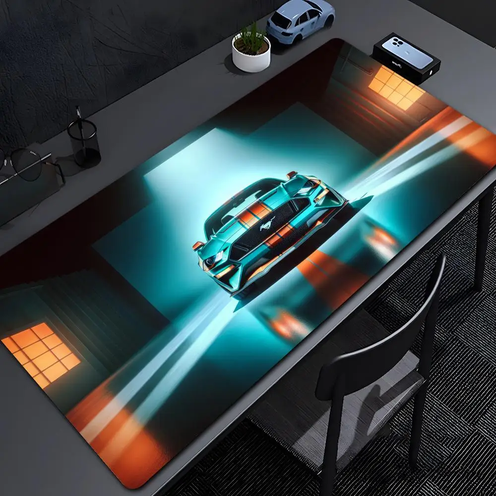Автомобильный большой игровой коврик Mustang логотип для мыши Настольный XXL