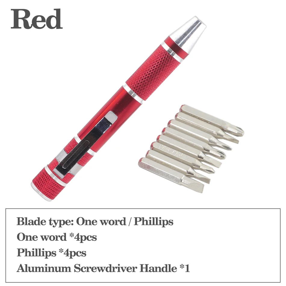 

8 в 1 многофункциональная алюминиевая прецизионная Ручка отвертка Набор отверток Набор инструментов для ремонта набор ручных инструментов для сотового телефона