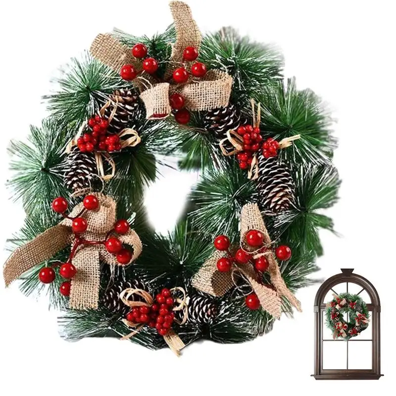 

Рождественские венки для входной двери, сосновые конусы, Рождественский Декор, венок, изысканный и реалистичный венок, Рождественский Декор для двери и