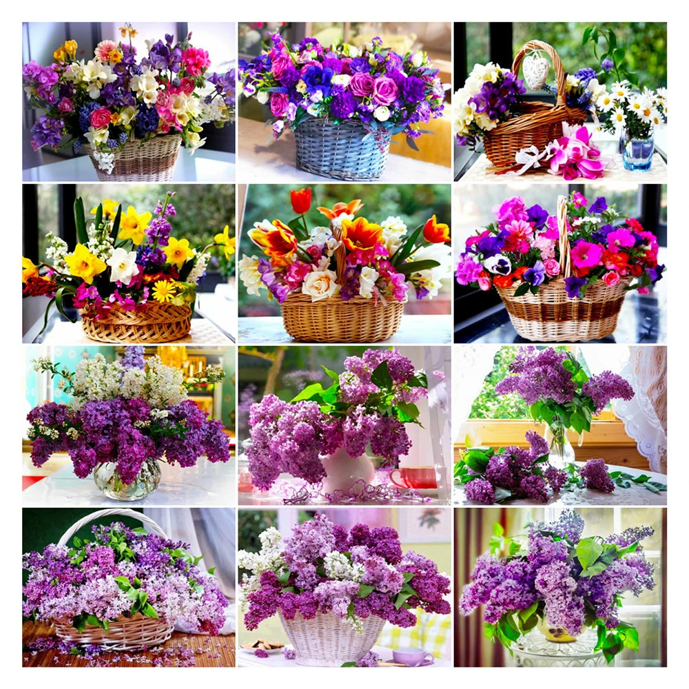 

Полная круглая/квадратная Алмазная вышивка, ручная работа, сиреневый цветок, вышивка крестиком, алмазная живопись, живописная мозаика, окно...