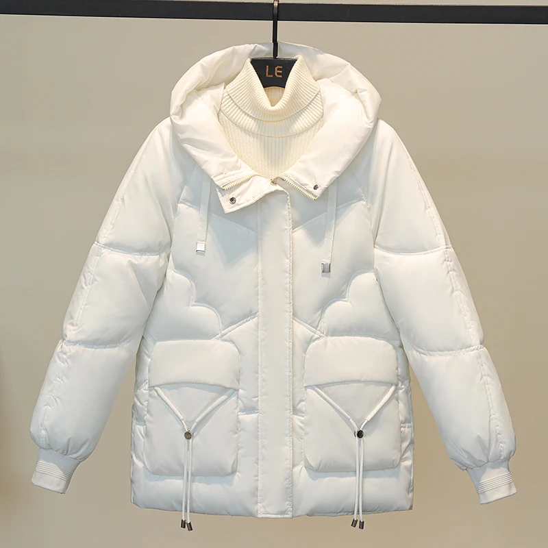 Winter Jacket Women Overcoat Thick Down Cotton Padded Short Parkas Mujer Oversize Casual Hooded Bubble Coat Female