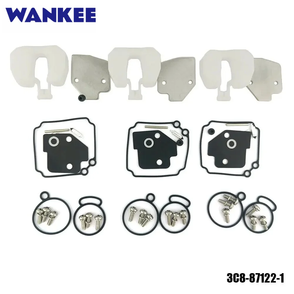 Фото Ремкомплект карбюратора Wankee 3PCS 3C8-87122-1 для лодочных моторов Tohatsu M40 M50 40HP 50HP 2-тактных №1
