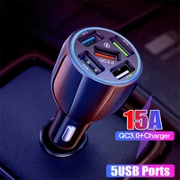 5 ports fast charging 15a quick charger car chargers for samsung xiaomi huawei iphone universal phone 5 usb car charger adapter