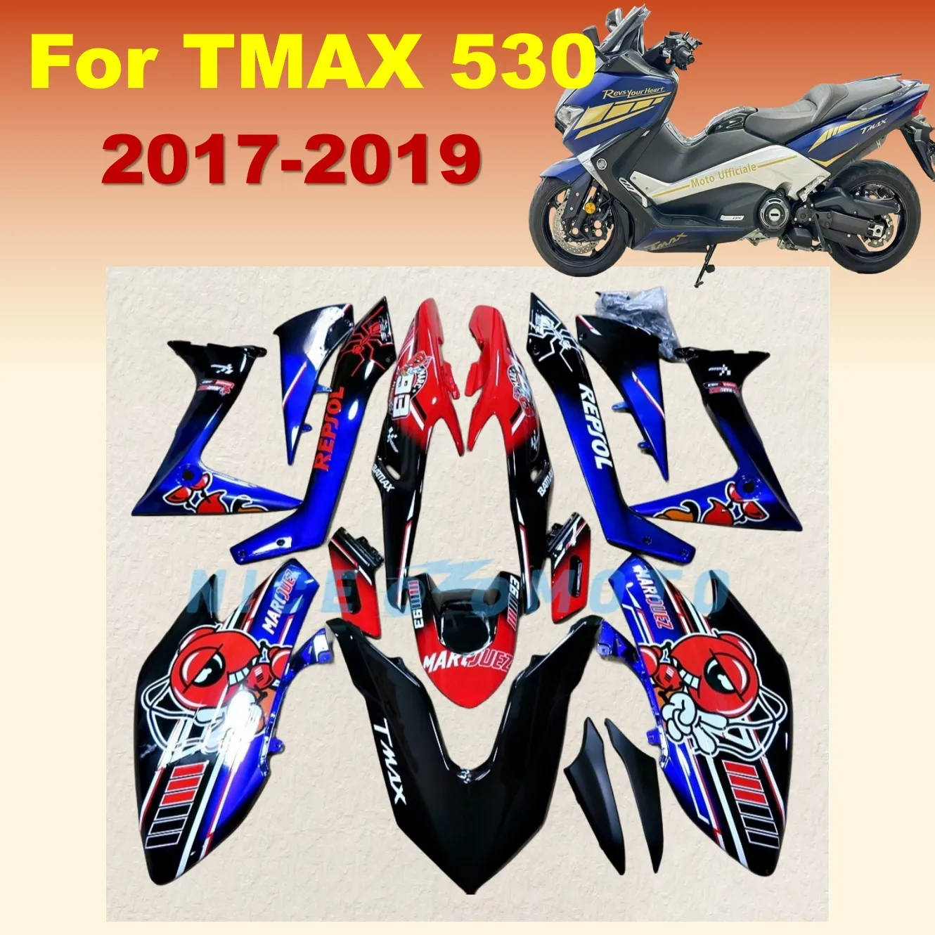 Кузов для литья под давлением ABS YAMAHA TMAX 530 2017 2018 2019 17 18 19 T-MAX Комплект обтекателя