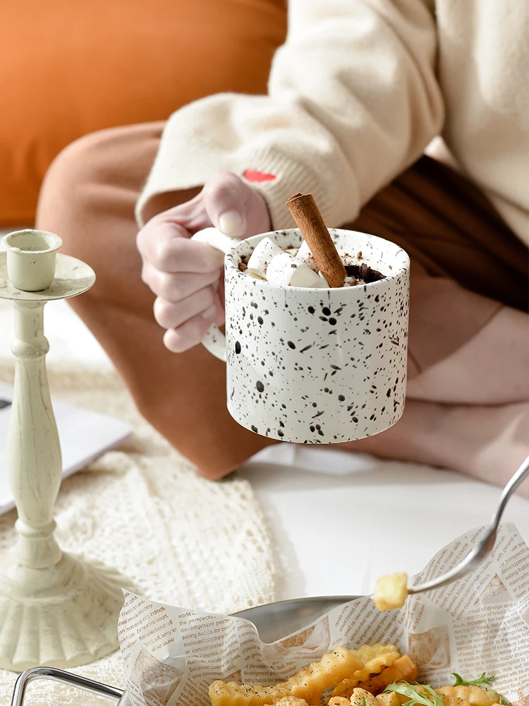 

Nordic ink-spraying mug ins wind ceramic coffee cup creative personality couple water cup home design sense cup