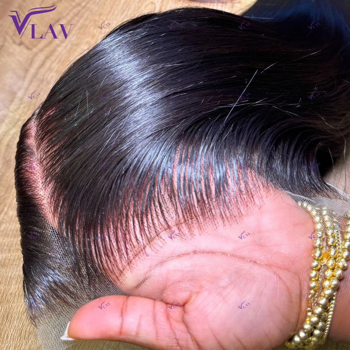 Фото Парик с HD-кружевной передней частью Lagos Hairline 13x4/13x6/360, предварительно выщипанный, шелковисто-прямой, 100% натуральные человеческие волосы, плотность 450, без клея №1